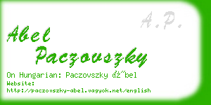 abel paczovszky business card